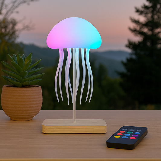 LED Jellyfish Lamp – 9 Tentacles | Color-Changing Mood Light with Remote Control
