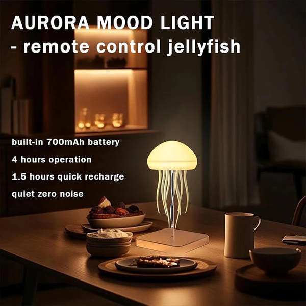 LED Jellyfish Lamp – 9 Tentacles | Color-Changing Mood Light with Remote Control