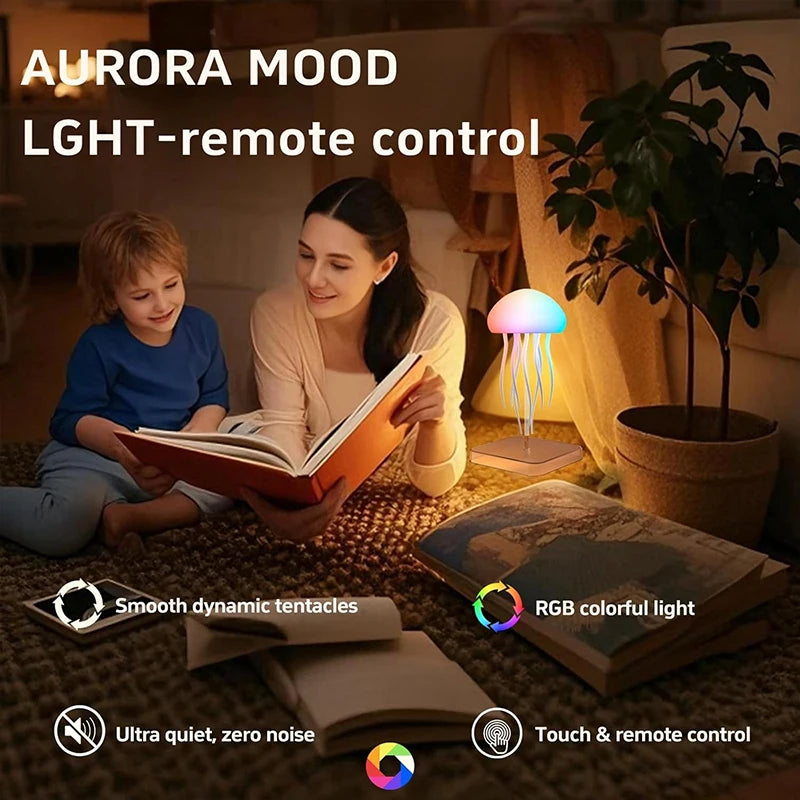 LED Jellyfish Lamp – 9 Tentacles | Color-Changing Mood Light with Remote Control