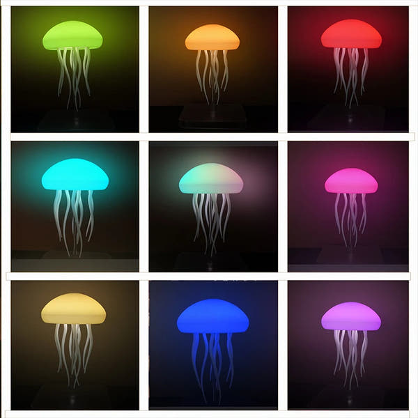 LED Jellyfish Lamp – 9 Tentacles | Color-Changing Mood Light with Remote Control